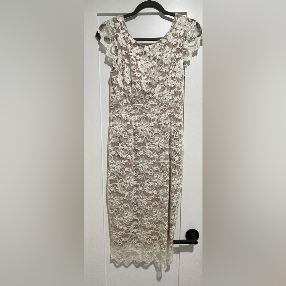 ABS white & cream lace dress. Brand new with tags.
